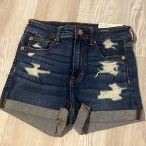 American eagle jean shorts super hi-rise shortie